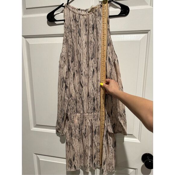 RAMY BROOK Lauren Blush Combo 100% Silk Smocked Waist Dress Small - Picture 7 of 15